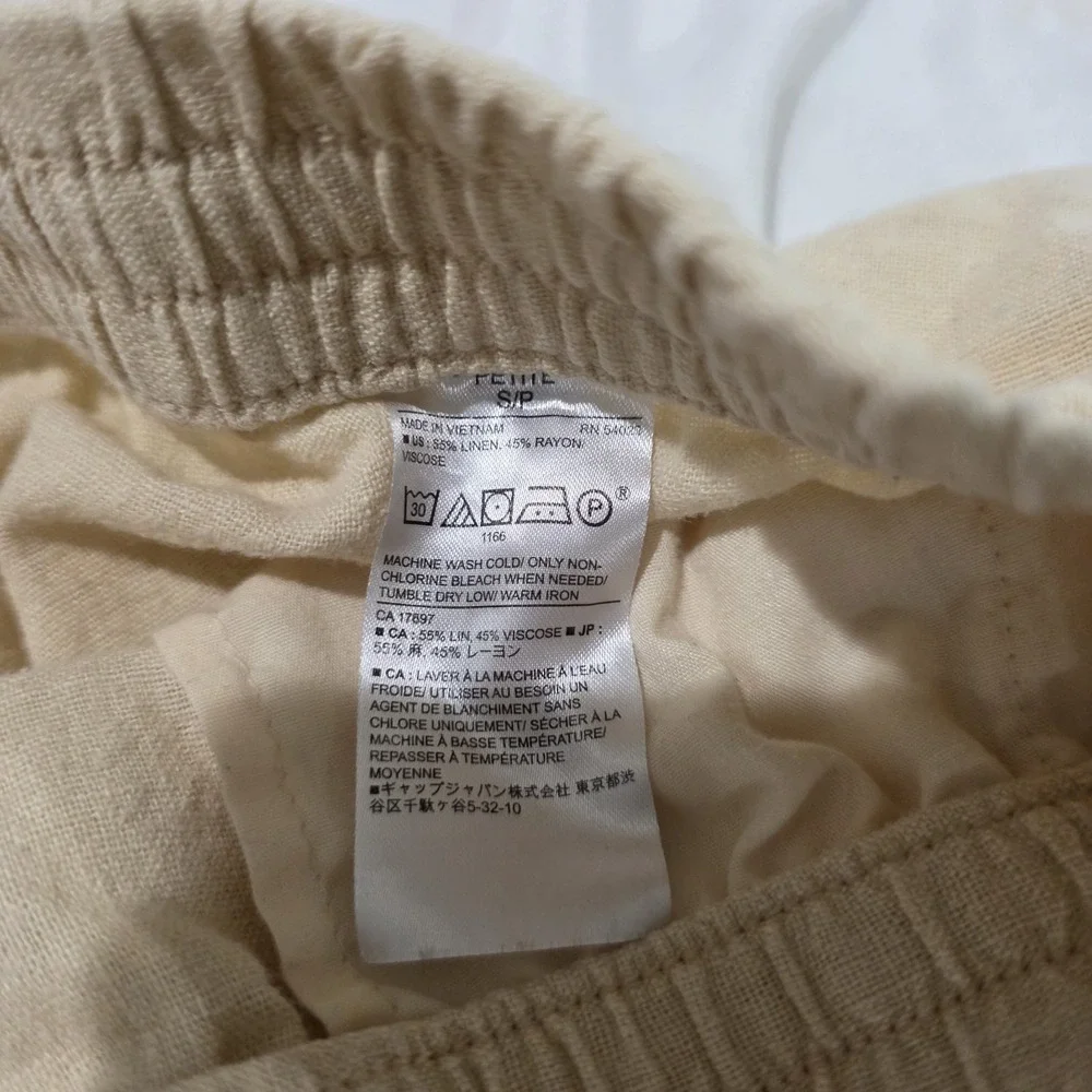 Banana Republic Womens Linen Cargo Pants Size Small Petite Euro Summer Beach